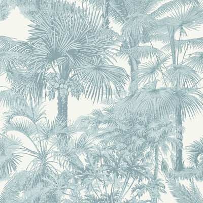 Thibaut Design wallcovering, Palm Botanical pattern , Turquoise color, Leaves,Toile,Tropical style type , pattern number  T10104