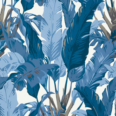 Thibaut Design wallcovering, Travelers Palm pattern , Spa Blue color, Leaves,Tropical style type , pattern number  T10126