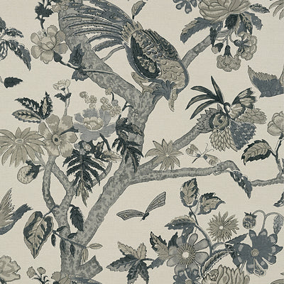 Thibaut Design wallcovering, Coromandel pattern , Grey color, Animals,Birds,Floral style type , pattern number  T10227