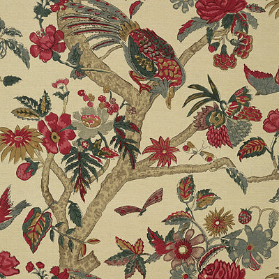 Thibaut Design wallcovering, Coromandel pattern , Wheat color, Animals,Birds,Floral style type , pattern number  T10228