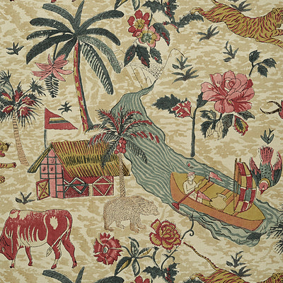 Thibaut Design wallcovering, Tiger Reserve pattern , Camel color, Animals,Ethnic,Floral style type , pattern number  T10233