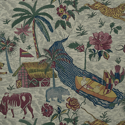 Thibaut Design wallcovering, Tiger Reserve pattern , Multi color, Animals,Ethnic,Floral style type , pattern number  T10234
