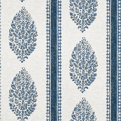 Thibaut Design wallcovering, Chappana pattern , Slate Blue color, Ethnic,Leaves,Medallions,Stripes style type , pattern number  T10239