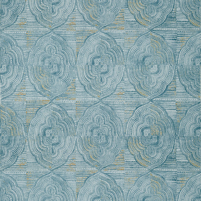 Thibaut Design wallcovering, Kalahari pattern , Aqua color, Ethnic,Geometric,Medallions,Texture, Embossed style type , pattern number  T10249