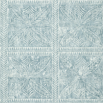 Thibaut Design wallcovering, Timbuktu pattern , Blue color, Ethnic,Geometric,Leaves,Texture, Embossed style type , pattern number  T10254