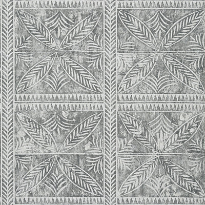 Thibaut Design wallcovering, Timbuktu pattern , Smoke color, Ethnic,Geometric,Leaves,Texture, Embossed style type , pattern number  T10255