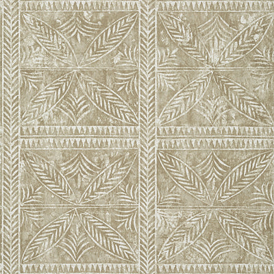 Thibaut Design wallcovering, Timbuktu pattern , Neutral color, Ethnic,Geometric,Leaves,Texture, Embossed style type , pattern number  T10256