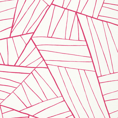 Thibaut Design wallcovering, Jordan pattern , White , Metallic Blush color, Geometric style type , pattern number  T10441