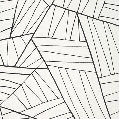 Thibaut Design wallcovering, Jordan pattern , Black color, Geometric style type , pattern number  T10444