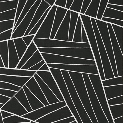 Thibaut Design wallcovering, Jordan pattern , Black , White color, Geometric style type , pattern number  T10447