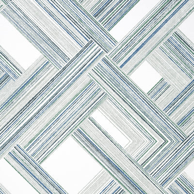 Thibaut Design wallcovering, Telaio pattern , Green color, Geometric style type , pattern number  T10452