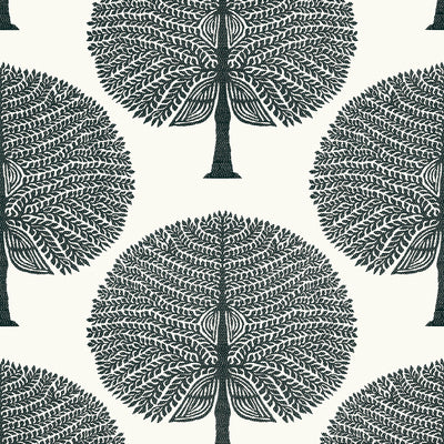 Thibaut Design wallcovering, Mulberry Tree pattern , Black color, Leaves style type , pattern number  T10602