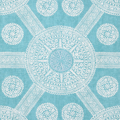 Thibaut Design wallcovering, Stonington pattern , Spa Blue color, Ethnic,Geometric,Medallions style type , pattern number  T10634