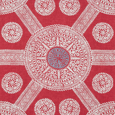 Thibaut Design wallcovering, Stonington pattern , Red color, Ethnic,Geometric,Medallions style type , pattern number  T10637