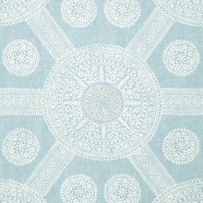 Thibaut Design wallcovering, Stonington pattern , Turquoise color, Ethnic,Geometric,Medallions style type , pattern number  T10638