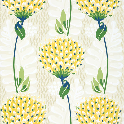 Thibaut Design wallcovering, Tiverton pattern , Yellow color, Floral,Leaves style type , pattern number  T10646