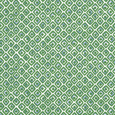 Thibaut Design wallcovering, Indian Diamond pattern , Blue , Green color, Geometric style type , pattern number  T10659