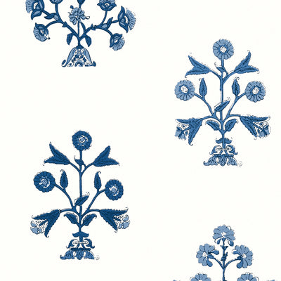 Thibaut Design wallcovering, Indian Flower pattern , Spa Blue color, Ethnic,Floral style type , pattern number  T10665
