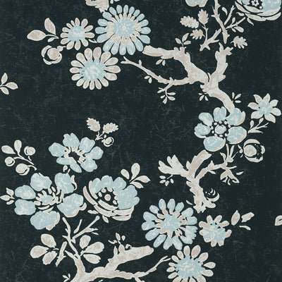 Thibaut Design wallcovering, Claudette pattern , Charcoal color, Floral style type , pattern number  T10814