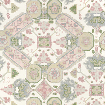 Thibaut Design wallcovering, Persian Carpet pattern , Blush color, Ethnic,Floral,Geometric style type , pattern number  T10827