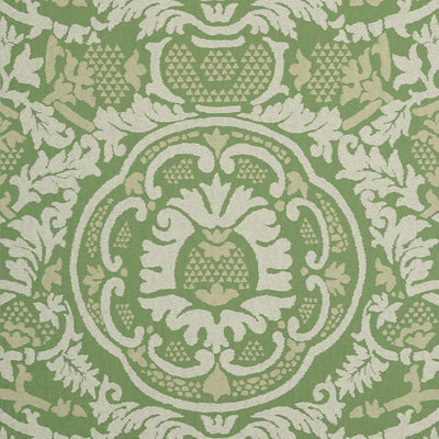 Thibaut Design wallcovering, Earl Damask pattern , Green , Beige color, Damask style type , pattern number  T10838