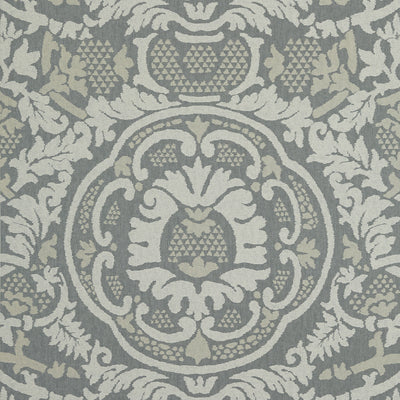 Thibaut Design wallcovering, Earl Damask pattern , Charcoal color, Damask style type , pattern number  T10840