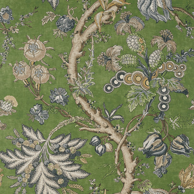 Thibaut Design wallcovering, Chatelain pattern , Green color, Floral,Jacobean style type , pattern number  T10844