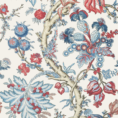 Thibaut Design wallcovering, Chatelain pattern , Strawberry color, Floral,Jacobean style type , pattern number  T10845