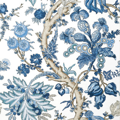 Thibaut Design wallcovering, Chatelain pattern , Robin's Egg color, Floral,Jacobean style type , pattern number  T10846