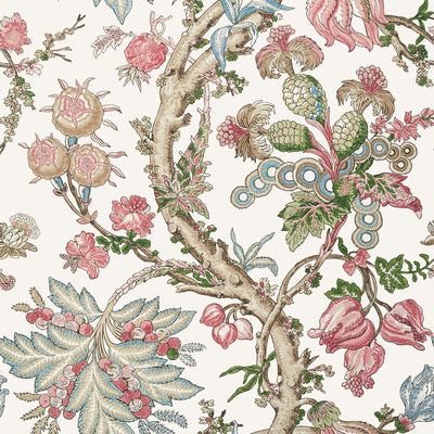 Thibaut Design wallcovering, Chatelain pattern , Blush color, Floral,Jacobean style type , pattern number  T10848