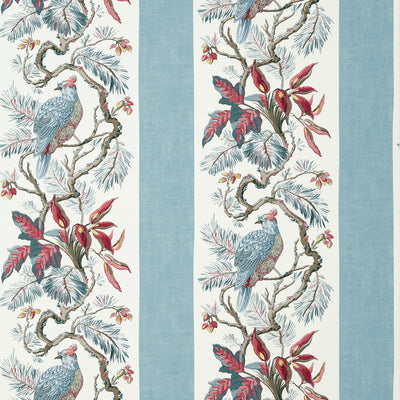 Thibaut Design wallcovering, Williamson pattern , Blue , Off White color, Animals,Birds,Menswear,Stripes style type , pattern number  T10863