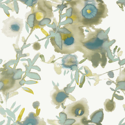 Thibaut Design wallcovering, Open Spaces pattern , Aqua color, Floral style type , pattern number  T13085