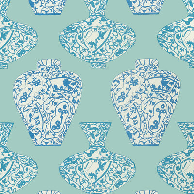 THIBAUT WALLCOVERING-IMARI VASE- T13126