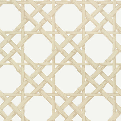 Thibaut Design wallcovering, Cyrus Cane pattern , Silver , Beige color, Geometric,Trellis , Lattice style type , pattern number  T13145