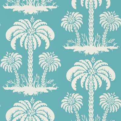 Thibaut Design wallcovering, Palm Island pattern , Navy color, Leaves,Tropical style type , pattern number  T13146