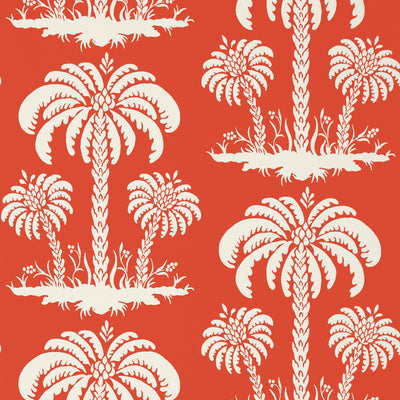 Thibaut Design wallcovering, Palm Island pattern , Coral color, Leaves,Tropical style type , pattern number  T13147