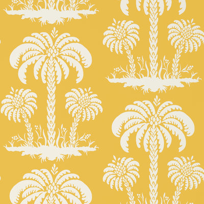Thibaut Design wallcovering, Palm Island pattern , Yellow color, Leaves,Tropical style type , pattern number  T13148