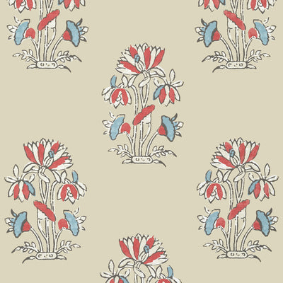 Thibaut Design wallcovering, Lily Flower pattern , Clay color, Ethnic,Floral style type , pattern number  T13206