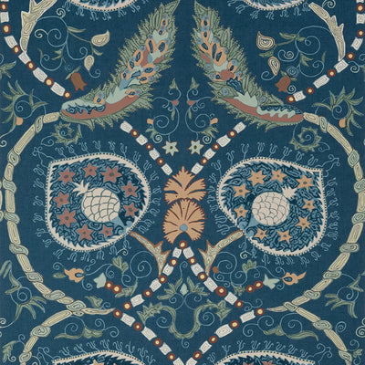 Thibaut Design wallcovering, Lewis pattern , Teal color, Ethnic,Floral style type , pattern number  T13217