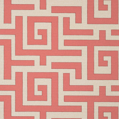 Thibaut Design wallcovering, Tulum pattern , Coral , Blue color, Ethnic,Geometric style type , pattern number  T13223