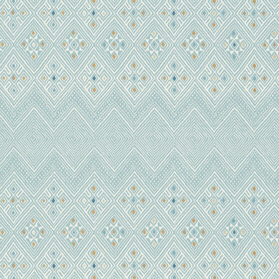 Thibaut Design wallcovering, High Plains pattern , Blue , Beige color, Ethnic,Geometric style type , pattern number  T13229