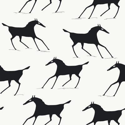 Thibaut Design wallcovering, Marlborough Downs pattern , Black color, Animals,Ethnic,Novelty style type , pattern number  T13263