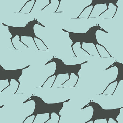 Thibaut Design wallcovering, Marlborough Downs pattern , Navy color, Animals,Ethnic,Novelty style type , pattern number  T13267