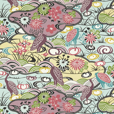 Thibaut Design wallcovering, Heron Stream pattern , Brights color, Animals,Birds,Novelty,Texture, Embossed style type , pattern number  T13334
