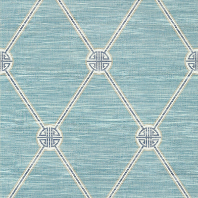 Thibaut Design wallcovering, Turnberry Trellis pattern , Navy color, Chinoiserie,Medallions,Texture, Embossed,Trellis , Lattice style type , pattern number  T13391