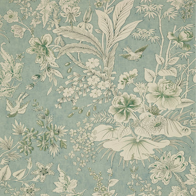 Thibaut Design wallcovering, Rosalind pattern , Teal color, Floral,Leaves,Toile style type , pattern number  T13603