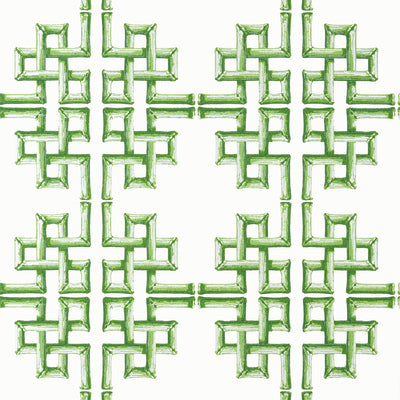 Thibaut Design wallcovering, Boca Bamboo pattern , Green , Blue color, Chinoiserie,Geometric,Trellis , Lattice,Tropical style type , pattern number  T13900