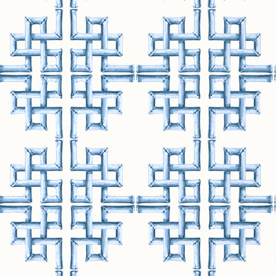 Thibaut Design wallcovering, Boca Bamboo pattern , Spa Blue color, Chinoiserie,Geometric,Trellis , Lattice,Tropical style type , pattern number  T13901