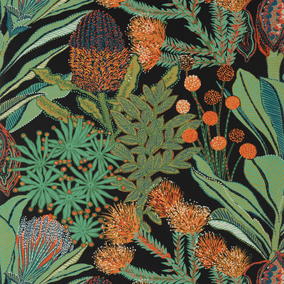 Thibaut Design wallcovering, Protea pattern , Black color, Floral,Leaves,Tropical style type , pattern number  T13926