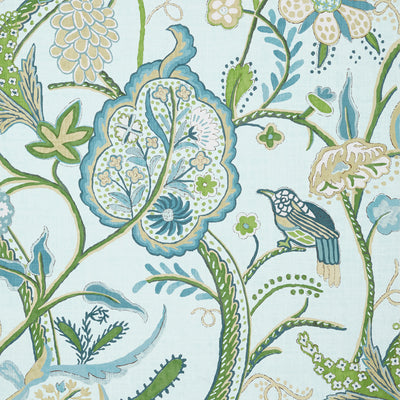 Thibaut Design wallcovering, Windsor pattern , Navy color, Floral,Jacobean style type , pattern number  T14304